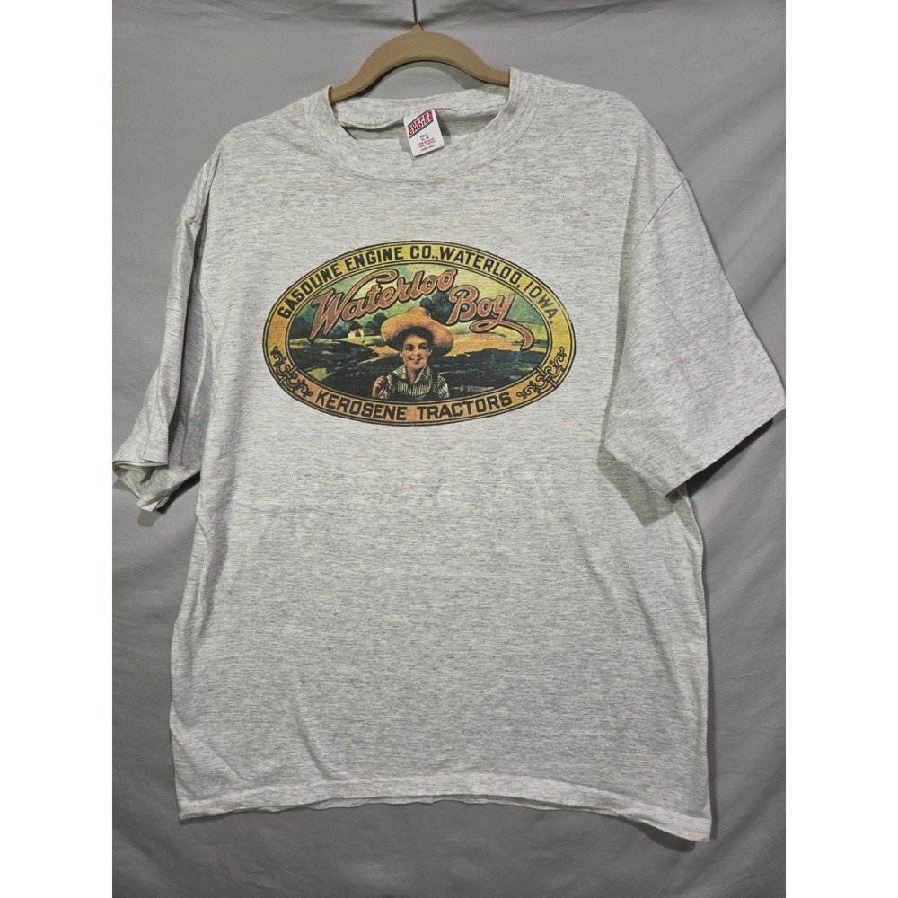 John Deere Waterloo Boy Kerosene Engine Tractor Gray Tshirt XL Farming Collector
